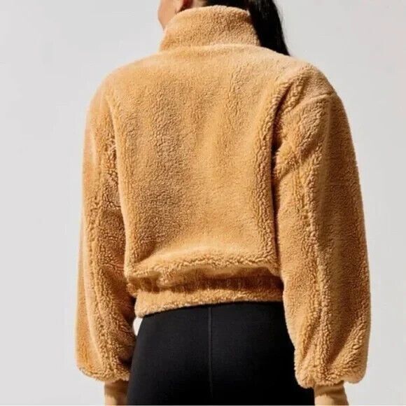 Carbon38 Women's Size M Teddy Zip Up Jacket Roots CRB21184 Brown Camel - Picture 5 of 14